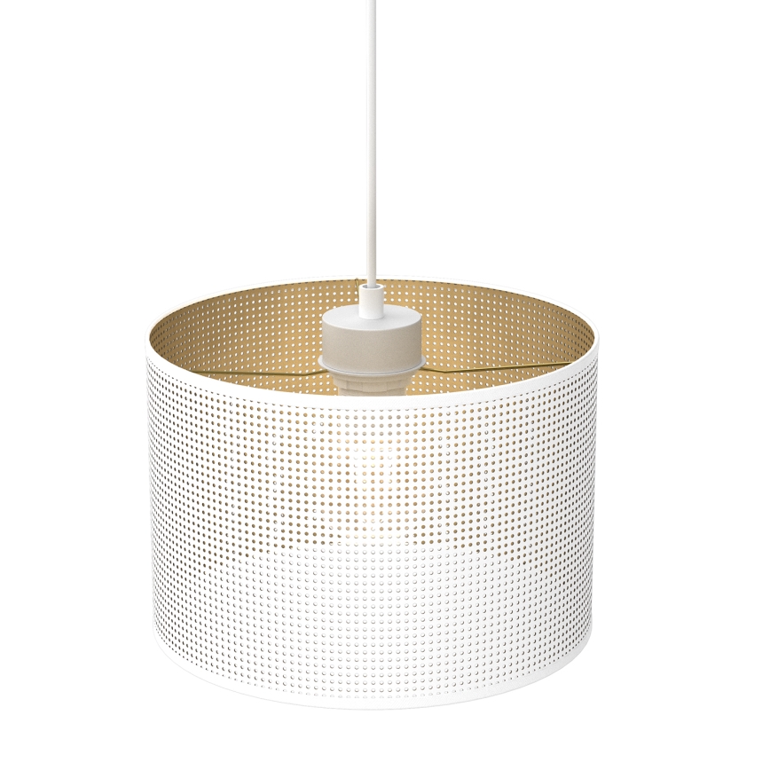 Κρεμαστό φωτιστικό οροφής LOFT SHADE 1xE27/60W/230V διάμετρος 25 cm λευκό/χρυσό