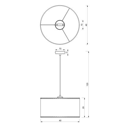 Κρεμαστό φωτιστικό οροφής LOFT SHADE 1xE27/60W/230V διάμετρος 40 cm μαύρο