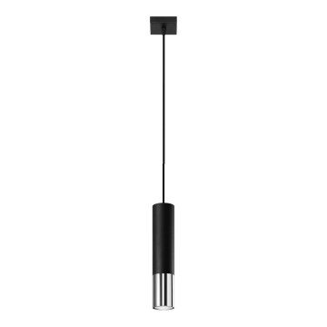 Κρεμαστό φωτιστικό οροφής LOOPEZ 1xGU10/10W/230V μαύρο/γυαλιστερό χρώμιο