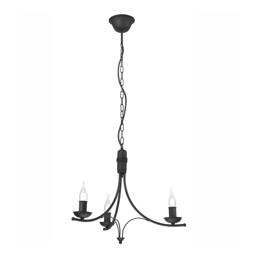 Κρεμαστό φωτιστικό οροφής LUCY 3xE14/60W/230V μαύρο
