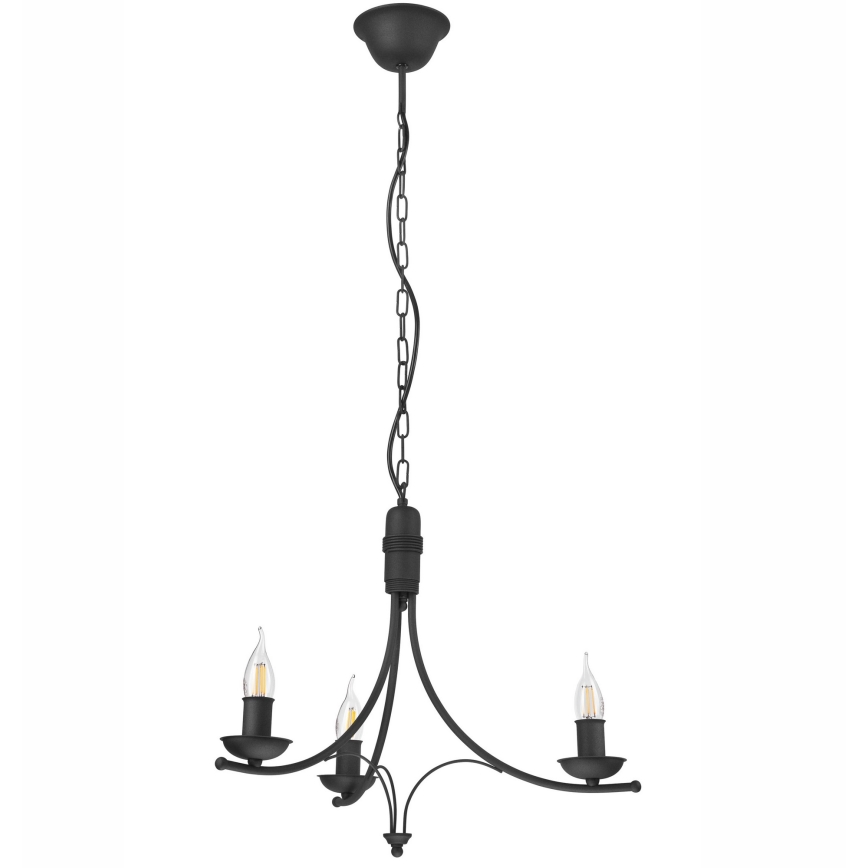 Κρεμαστό φωτιστικό οροφής LUCY 3xE14/60W/230V μαύρο