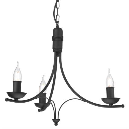 Κρεμαστό φωτιστικό οροφής LUCY 3xE14/60W/230V μαύρο