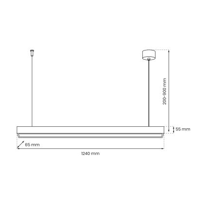 Κρεμαστό φωτιστικό οροφής LUNGO T8 1xG13/18W/230V μαύρο