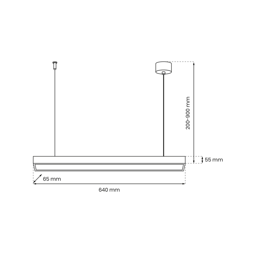 Κρεμαστό φωτιστικό οροφής LUNGO T8 1xG13/9W/230V μαύρο