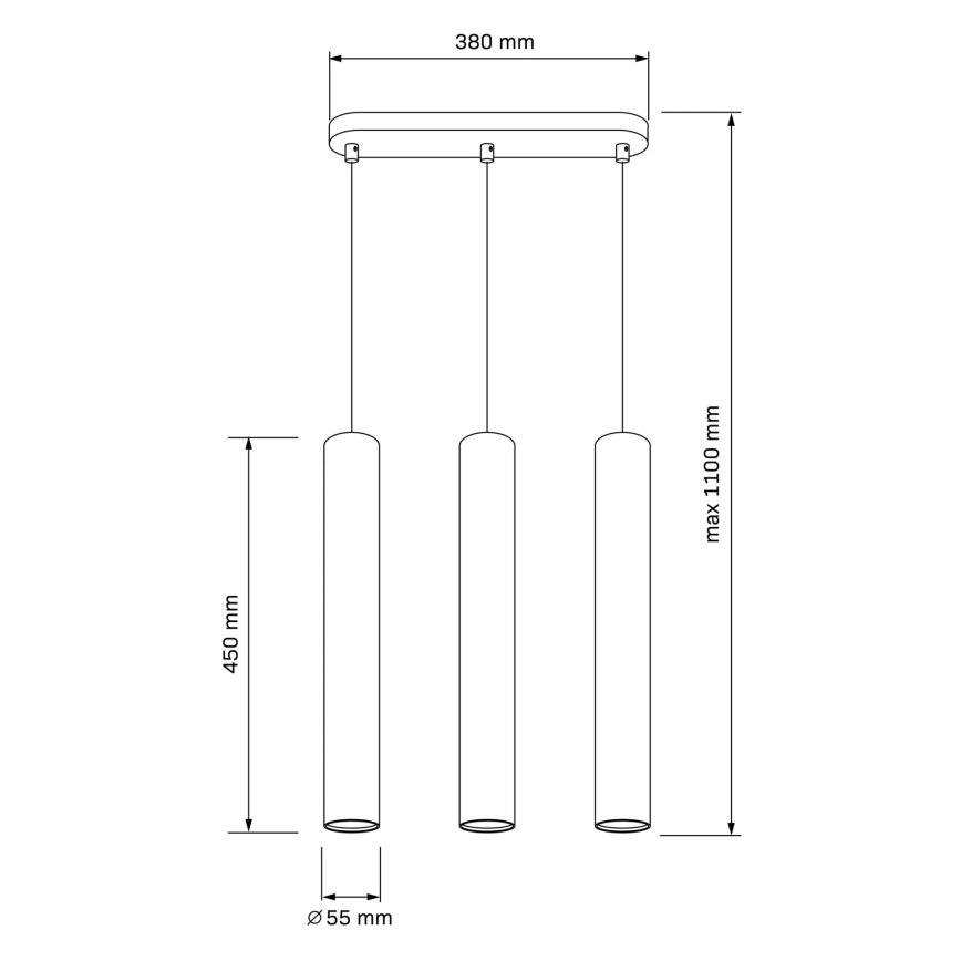Κρεμαστό φωτιστικό οροφής LUNGOMARE 3xGU10/10W/230V ματ χρώμιο