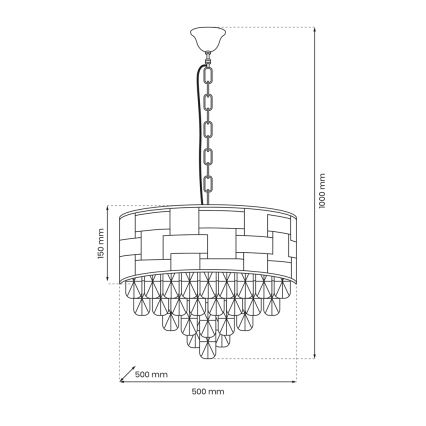 Κρεμαστό φωτιστικό οροφής LUXURIA 9xE14/40W/230V χρυσαφί