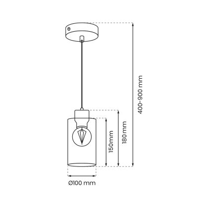 Κρεμαστό φωτιστικό οροφής MADERA 1xE27/60W/230V λευκό/ξύλο