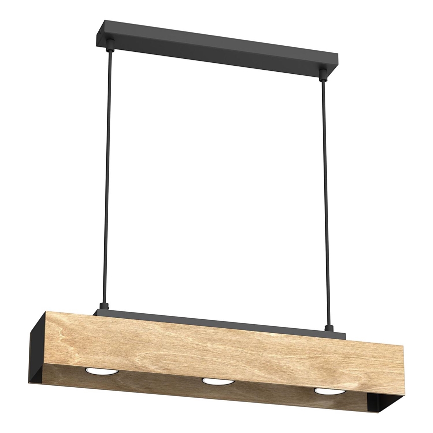 Κρεμαστό φωτιστικό οροφής MAISON 3xGU10/8W/230V καφέ/δρυς