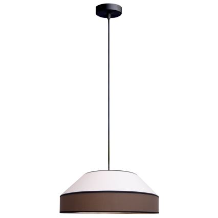 Κρεμαστό φωτιστικό οροφής MANISO 1xE27/60W/230V διάμετρος 45 cm λευκό/καφέ