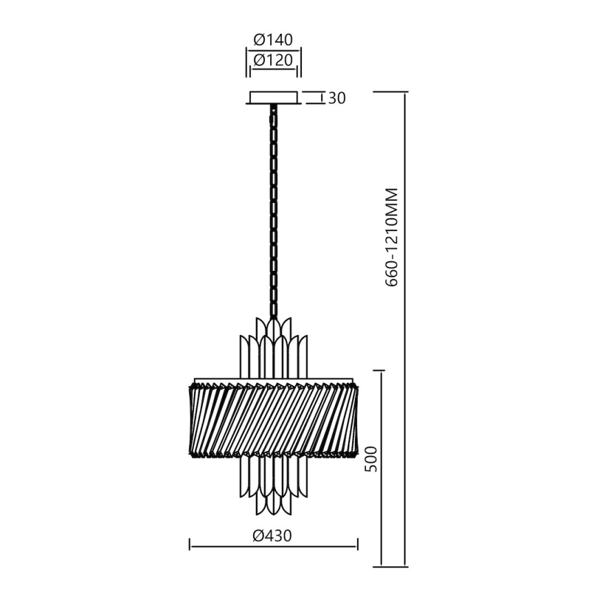 Κρεμαστό φωτιστικό οροφής MARGOT 6xE14/40W/230V διάμετρος 43 cm χρυσό