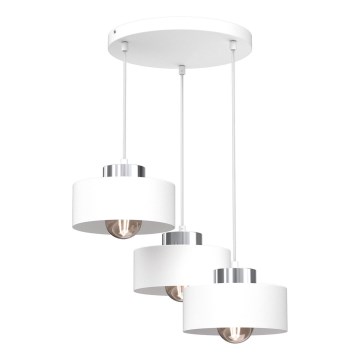 Κρεμαστό φωτιστικό οροφής MARTI 3xE27/15W/230V λευκό/γυαλιστερό χρώμιο