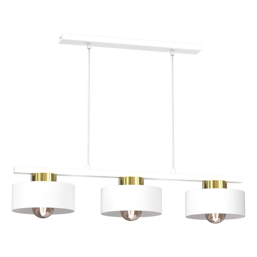 Κρεμαστό φωτιστικό οροφής MARTI 3xE27/15W/230V λευκό/χρυσό