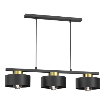Κρεμαστό φωτιστικό οροφής MARTI 3xE27/15W/230V μαύρο/χρυσό