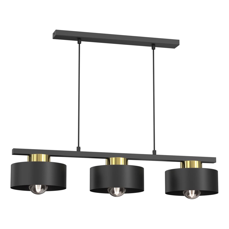 Κρεμαστό φωτιστικό οροφής MARTI 3xE27/15W/230V μαύρο/χρυσό