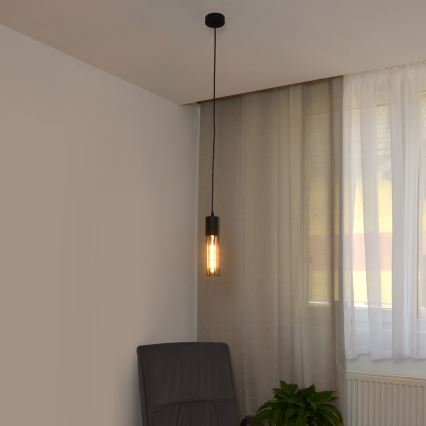 Κρεμαστό φωτιστικό οροφής MELODY 1xE27/15W/230V μαύρο