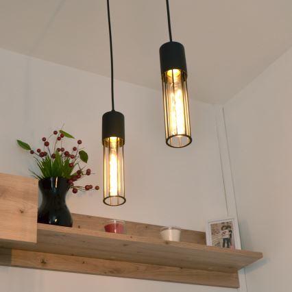 Κρεμαστό φωτιστικό οροφής MELODY 2xE27/15W/230V μαύρο