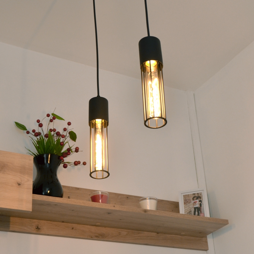 Κρεμαστό φωτιστικό οροφής MELODY 2xE27/15W/230V μαύρο
