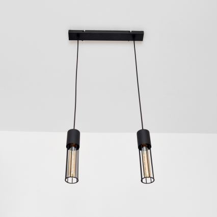 Κρεμαστό φωτιστικό οροφής MELODY 2xE27/15W/230V μαύρο