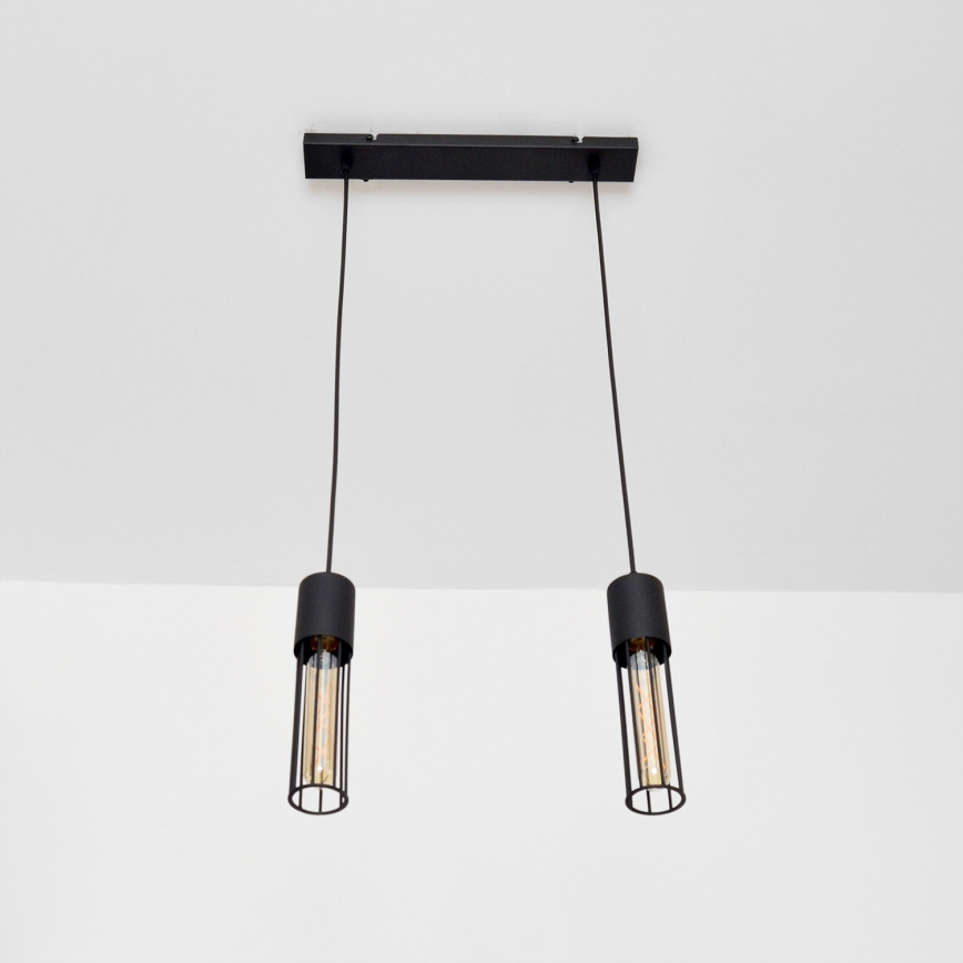 Κρεμαστό φωτιστικό οροφής MELODY 2xE27/15W/230V μαύρο