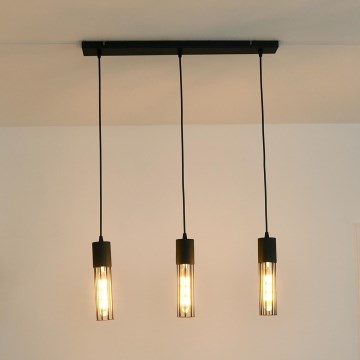 Κρεμαστό φωτιστικό οροφής MELODY 3xE27/15W/230V μαύρο