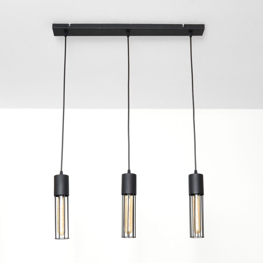 Κρεμαστό φωτιστικό οροφής MELODY 3xE27/15W/230V μαύρο