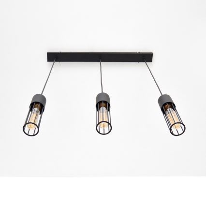 Κρεμαστό φωτιστικό οροφής MELODY 3xE27/15W/230V μαύρο