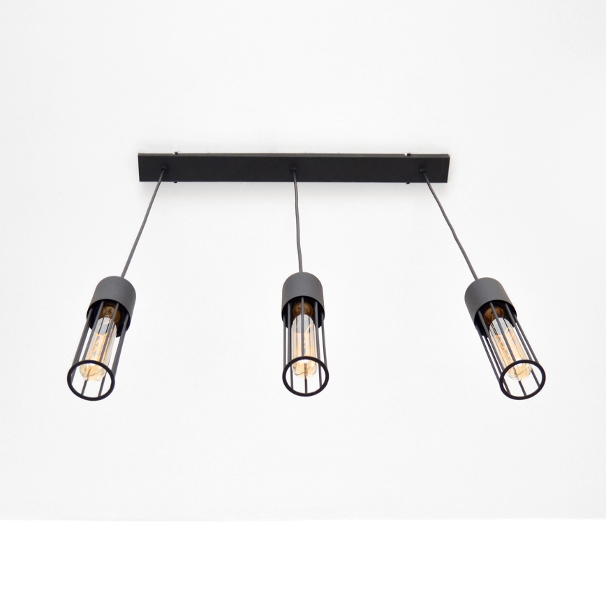 Κρεμαστό φωτιστικό οροφής MELODY 3xE27/15W/230V μαύρο