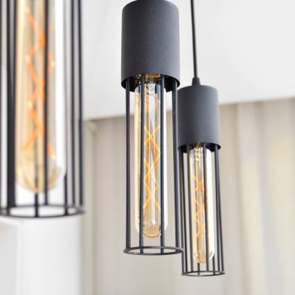 Κρεμαστό φωτιστικό οροφής MELODY 3xE27/15W/230V μαύρο