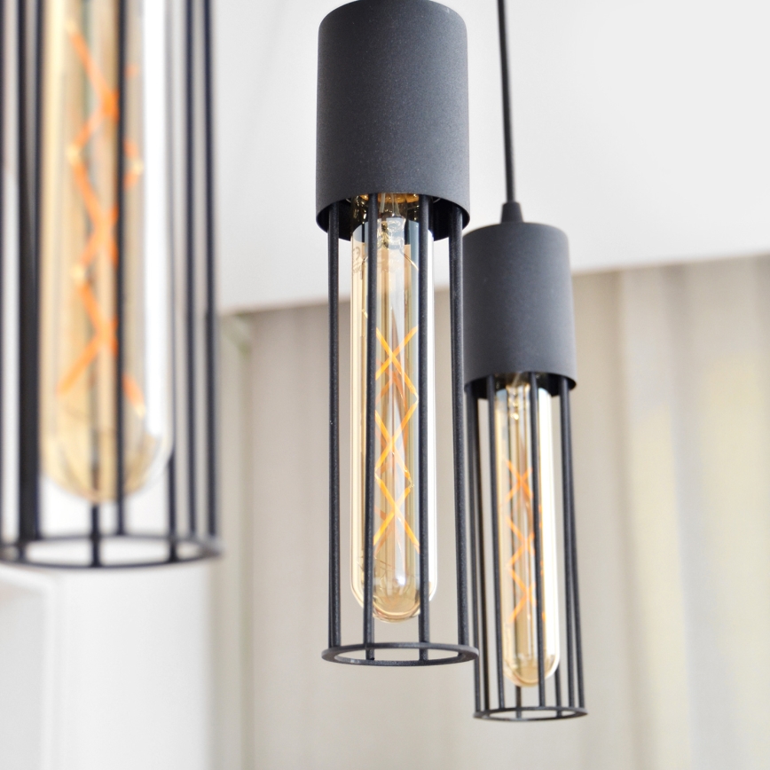Κρεμαστό φωτιστικό οροφής MELODY 3xE27/15W/230V μαύρο