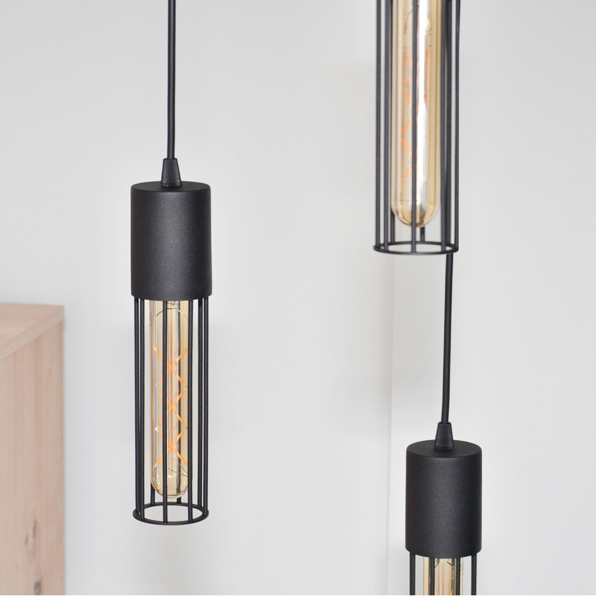 Κρεμαστό φωτιστικό οροφής MELODY 3xE27/15W/230V μαύρο