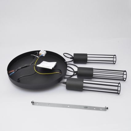 Κρεμαστό φωτιστικό οροφής MELODY 3xE27/15W/230V μαύρο