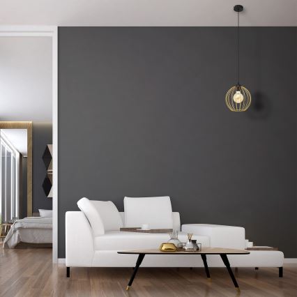 Κρεμαστό φωτιστικό οροφής MERCURE 1xE27/15W/230V χρυσαφί/μαύρο