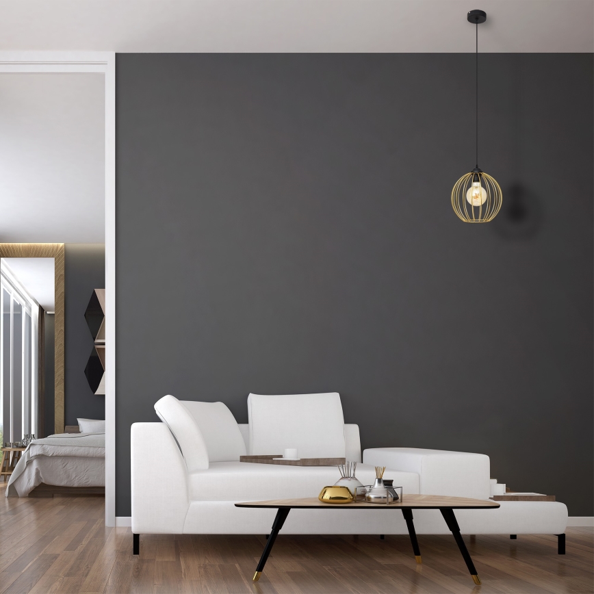Κρεμαστό φωτιστικό οροφής MERCURE 1xE27/15W/230V χρυσαφί/μαύρο