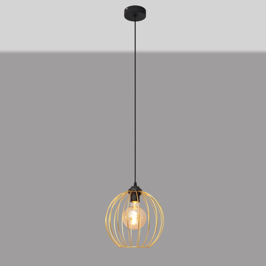 Κρεμαστό φωτιστικό οροφής MERCURE 1xE27/15W/230V χρυσαφί/μαύρο