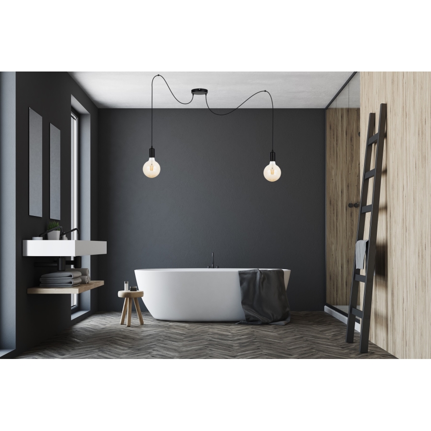 Κρεμαστό φωτιστικό οροφής MIROS 2xE27/60W/230V spider μαύρο