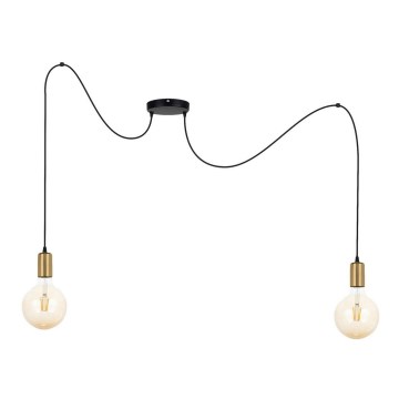 Κρεμαστό φωτιστικό οροφής MIROS 2xE27/60W/230V spider μαύρο/χρυσό