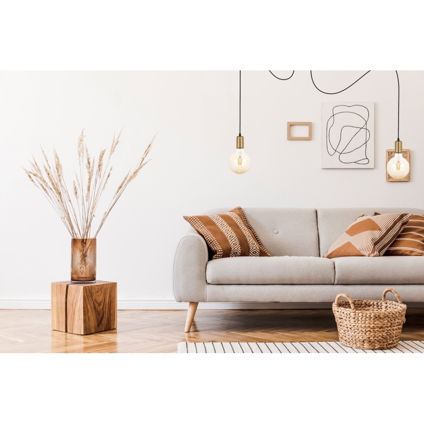 Κρεμαστό φωτιστικό οροφής MIROS 2xE27/60W/230V spider μαύρο/χρυσό