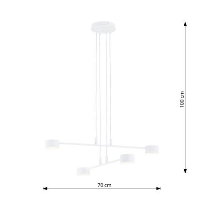 Κρεμαστό φωτιστικό οροφής MODUS 4xGX53/10W/230V λευκό