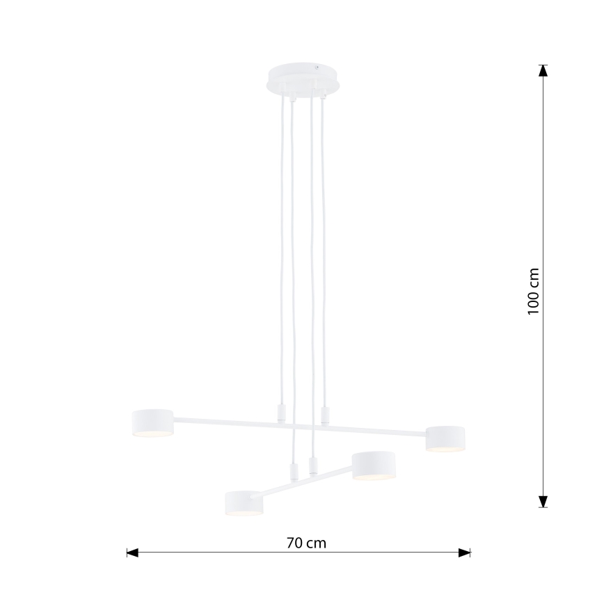 Κρεμαστό φωτιστικό οροφής MODUS 4xGX53/10W/230V λευκό