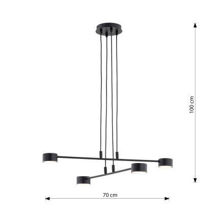 Κρεμαστό φωτιστικό οροφής MODUS 4xGX53/12W/230V μαύρο
