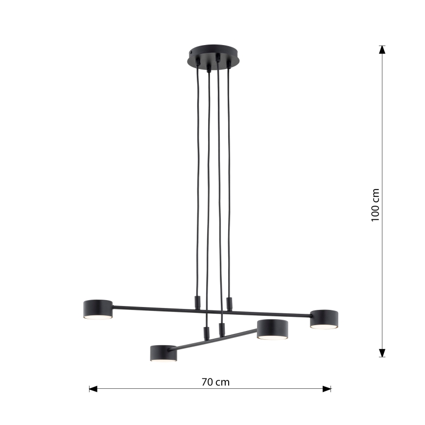 Κρεμαστό φωτιστικό οροφής MODUS 4xGX53/12W/230V μαύρο