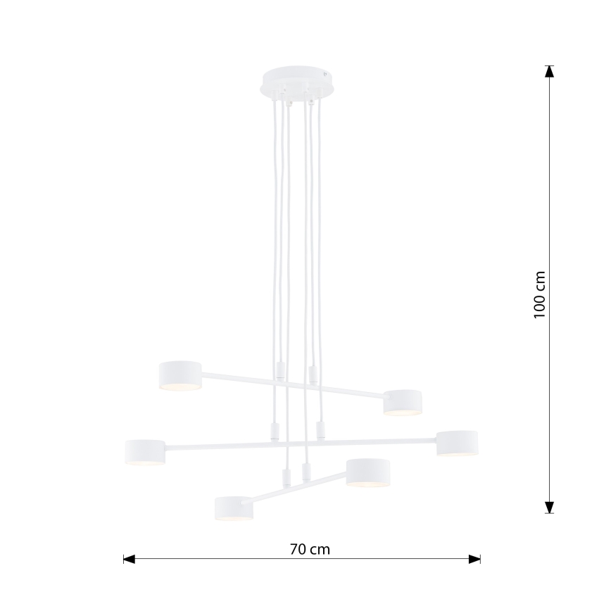 Κρεμαστό φωτιστικό οροφής MODUS 6xGX53/10W/230V λευκό