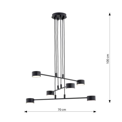 Κρεμαστό φωτιστικό οροφής MODUS 6xGX53/10W/230V μαύρο