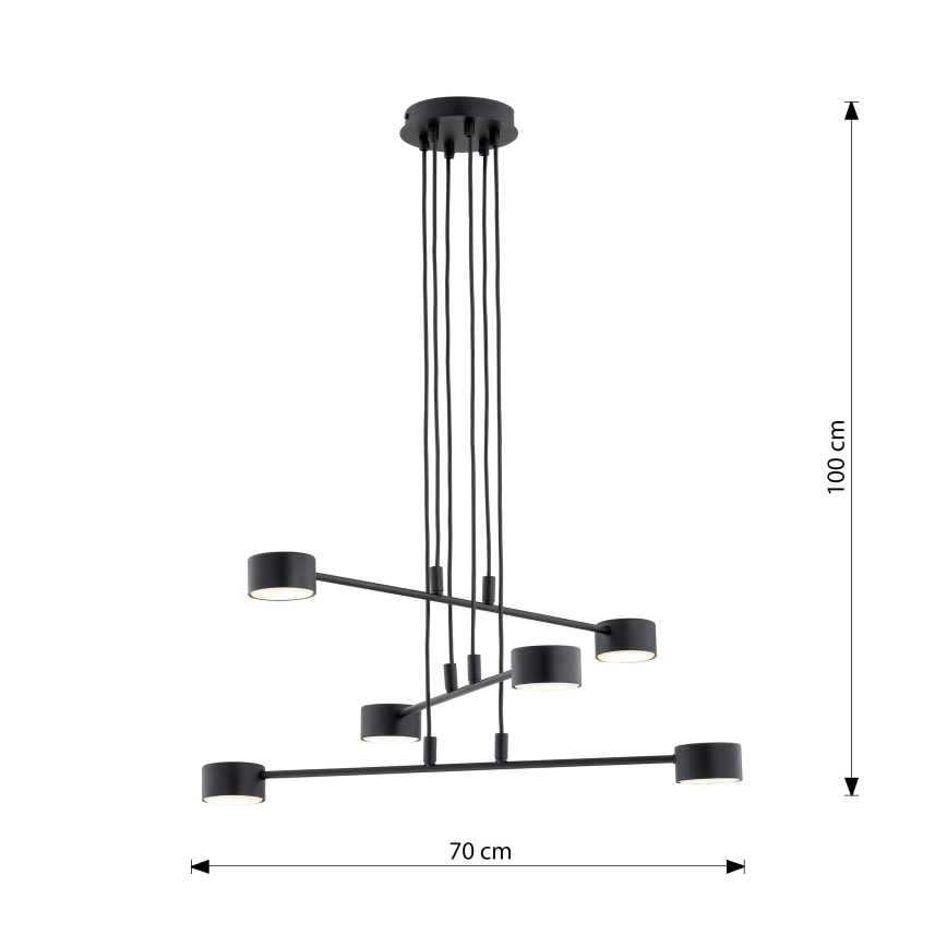 Κρεμαστό φωτιστικό οροφής MODUS 6xGX53/10W/230V μαύρο