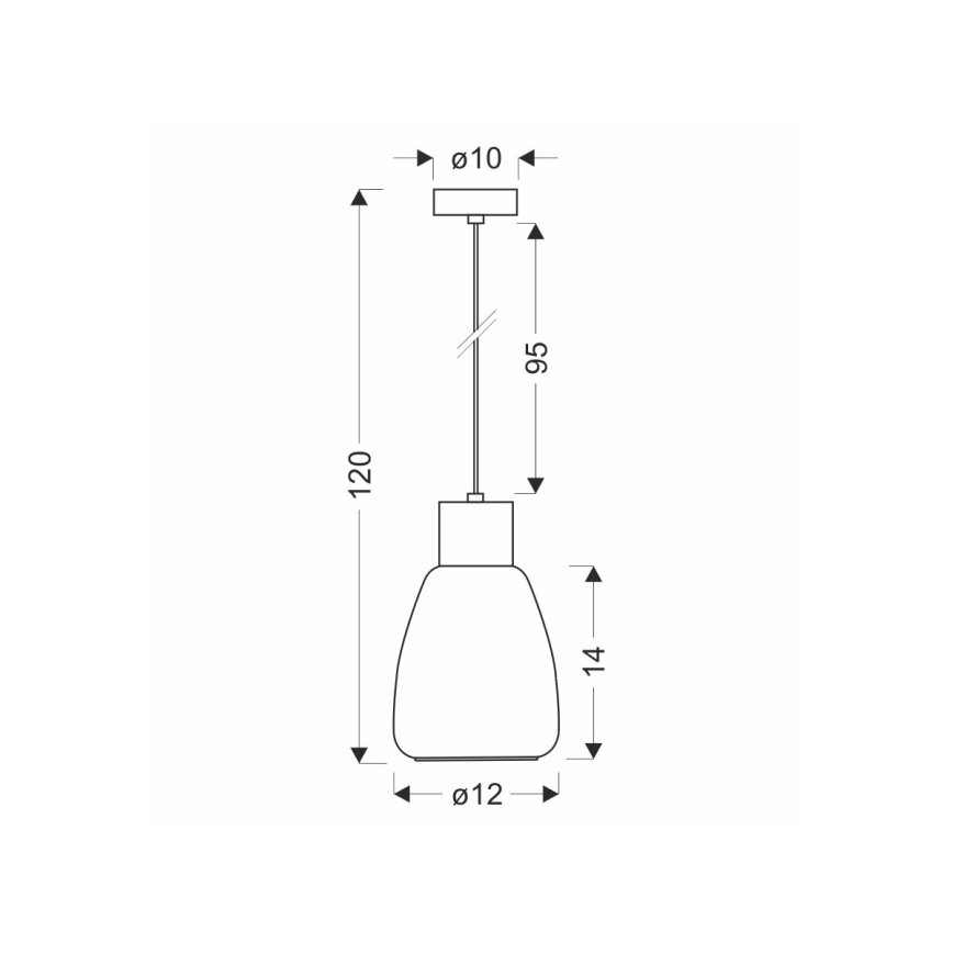Κρεμαστό φωτιστικό οροφής MOLDO 1xE27/40W/230V μαύρο/φιμέ μαύρο