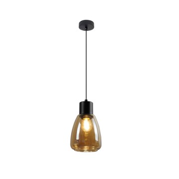 Κρεμαστό φωτιστικό οροφής MOLDO 1xE27/40W/230V μαύρο/φιμέ μπεζ