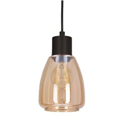 Κρεμαστό φωτιστικό οροφής MOLDO 1xE27/40W/230V μαύρο/φιμέ μπεζ