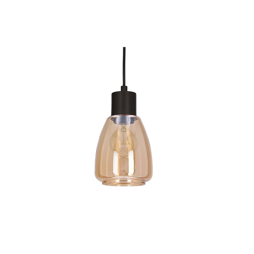 Κρεμαστό φωτιστικό οροφής MOLDO 1xE27/40W/230V μαύρο/φιμέ μπεζ
