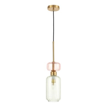 Κρεμαστό φωτιστικό οροφής MOLLY 1xE14/40W/230V διάμετρος 12 cm χρυσό/πράσινο/ροζ