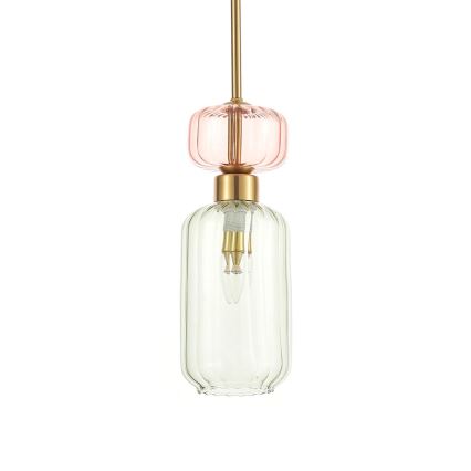 Κρεμαστό φωτιστικό οροφής MOLLY 1xE14/40W/230V διάμετρος 12 cm χρυσό/πράσινο/ροζ